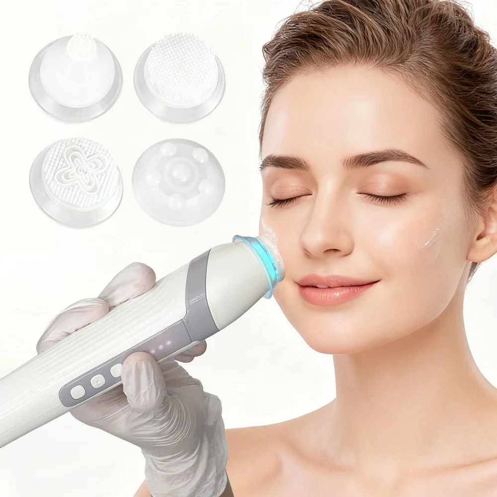 Machine de nettoyage du visage à bulles d'oxygène 4 en 1, nettoyeur de pores en profondeur, dispositif de beauté de la peau pour le soin du visage à domicile