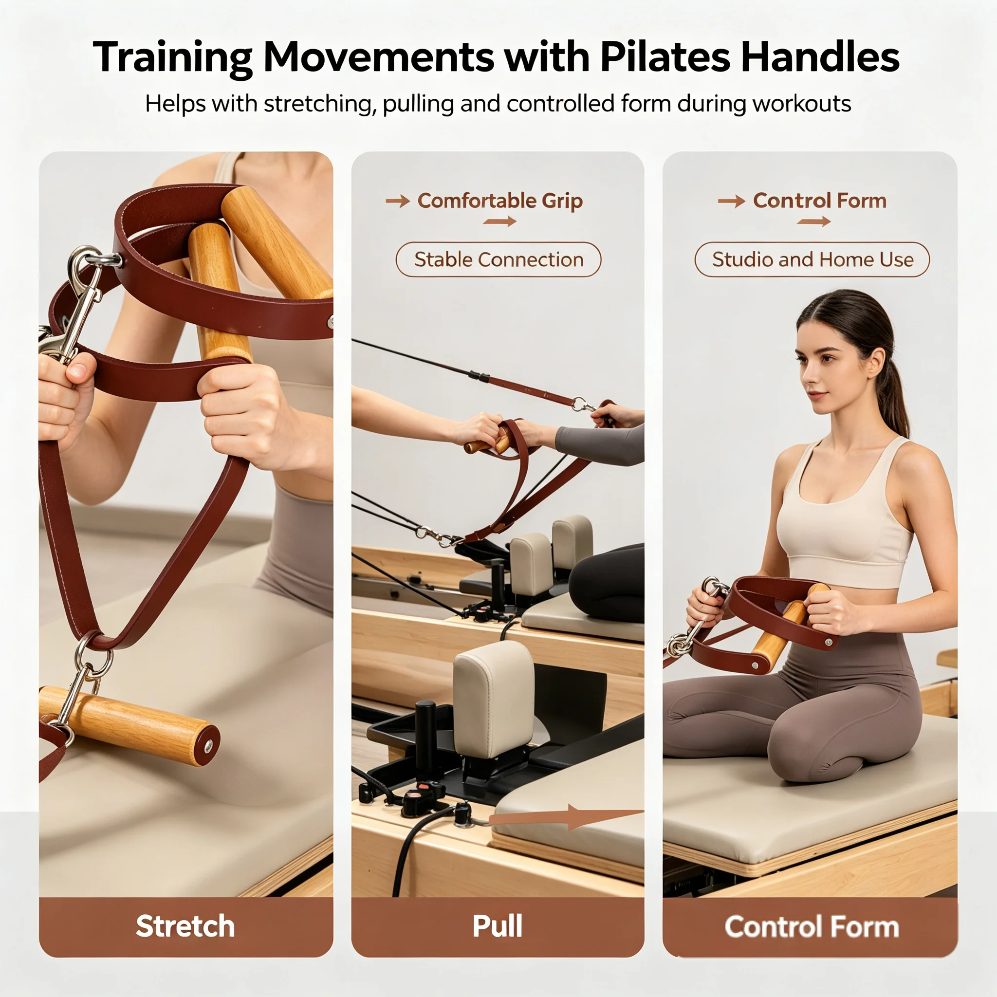 2Pcs/Set Pegangan Kulit Pilate - Pilates & Yoga Elastic Band ulasan dan harga
