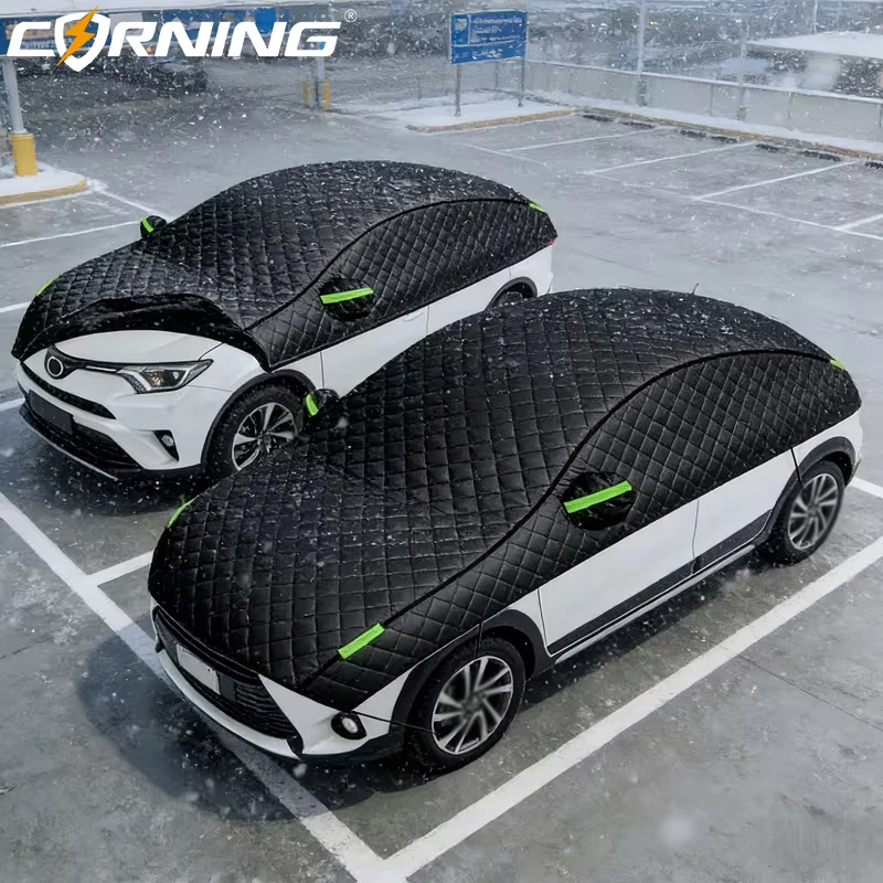 Autoabdeckung Winter Schnee- & Eisschutz Winddicht Wasserdicht Auto-Windschutzscheibenabdeckung mit Reflektorstreifen Allwetter-Schutz für SUV