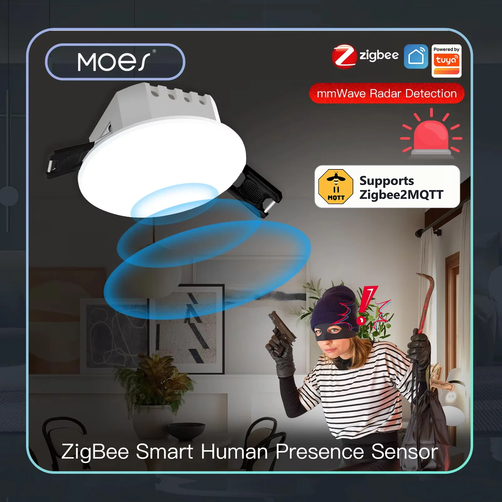 Smart Home Wiser - MOES Tuya جهاز استشعار الحركة الذكي
