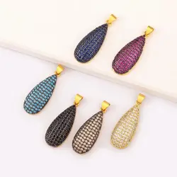 Retro Irregular Geometric Waterdrop Pendant DIY Necklace For Women Charm Zircon Jewelry Making Findings Supplies Accessories