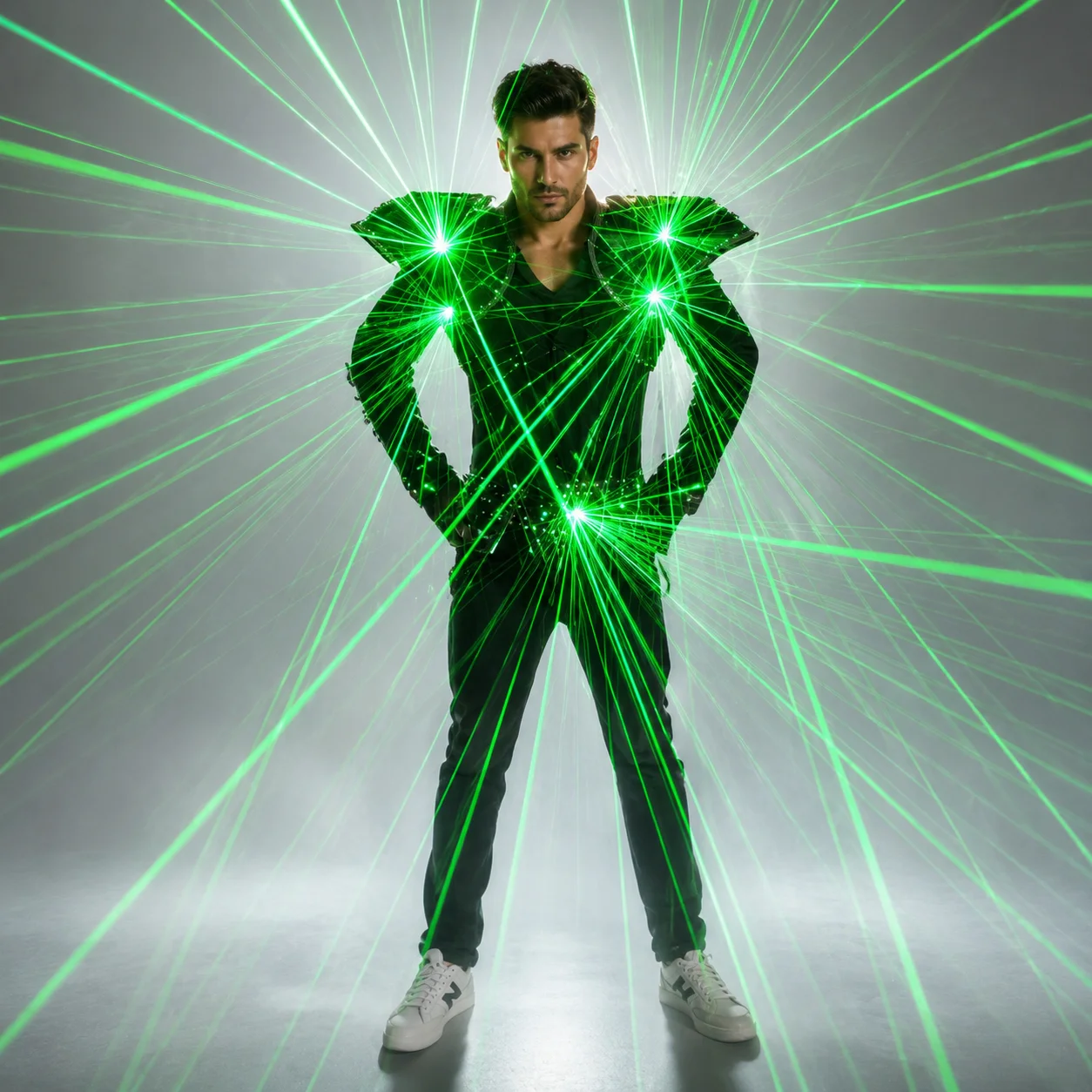 Future Tron LED Dance Robot Suit Luminous Color Laser Programmable Control Men Mecha Armor Stage Costume