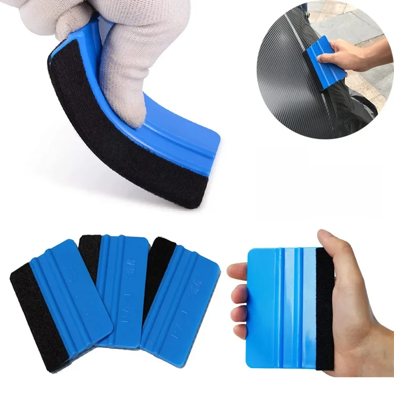 5Pcs Naklejki samochodowe Folia Instalacja Ściągaczka Winylowa Skrobaczka z włókna węglowego z filcową ściągaczką Narzędzia do owijania folii Narzędzia do owijania samochodu 10x7cm (3pcs) — Zdjęcie 2 z 2