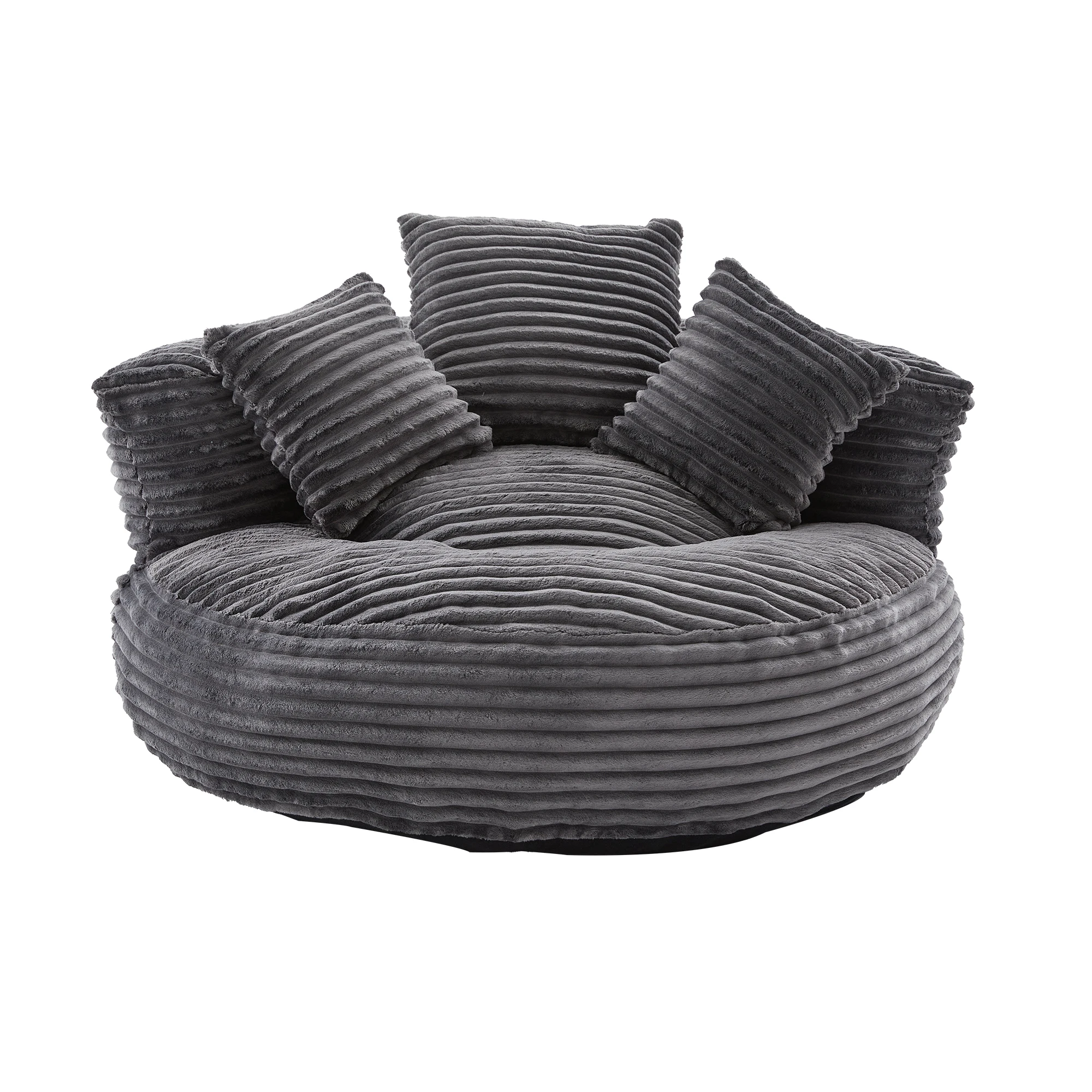 Cord-Sitzsack mit hoher Rückenlehne, bequemer Liegesessel mit 3 Kissen, strapazierfähiger Bean Bag für Erwachsene & Kinder, ergonomischer Lese- und Gaming-Sessel – Beige