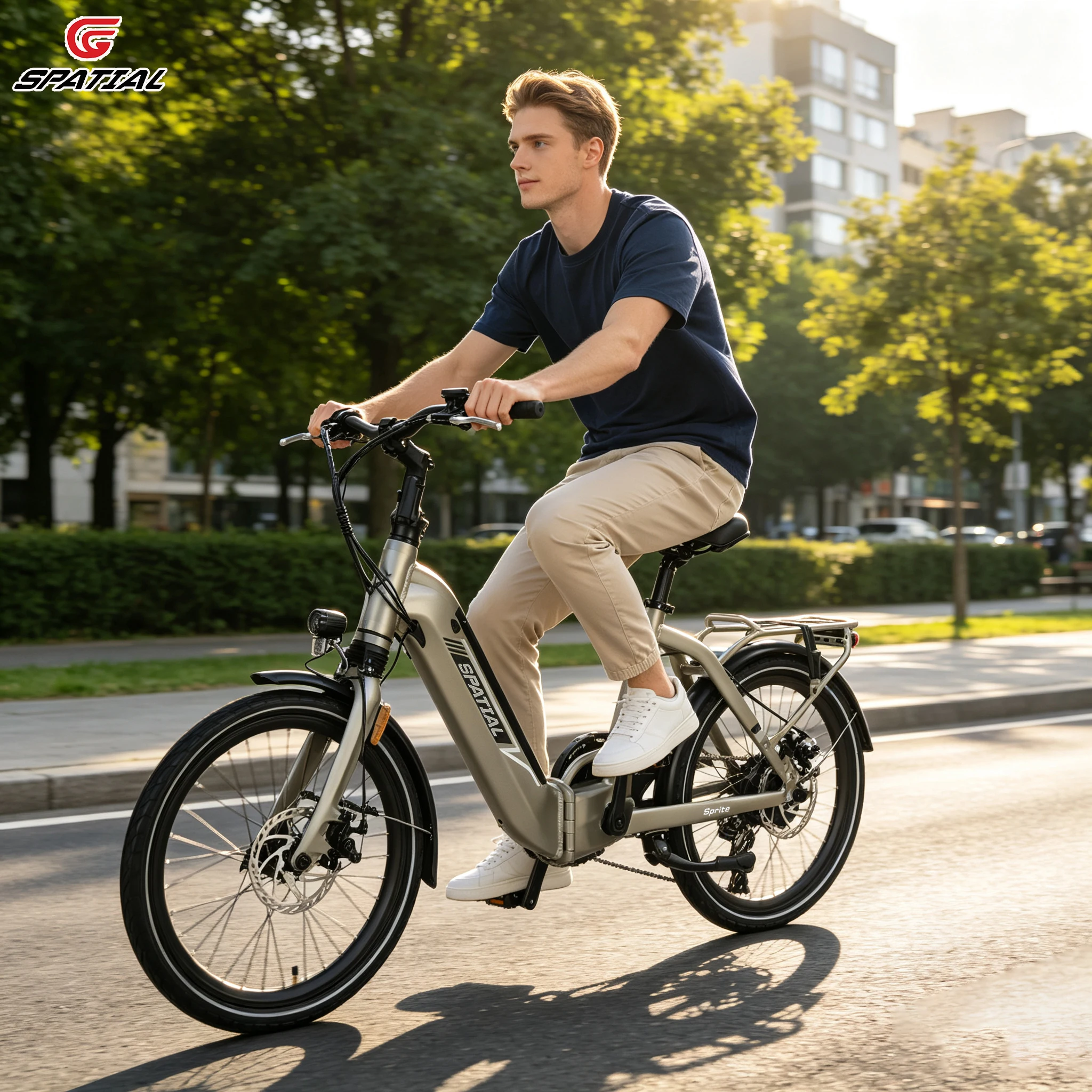 Bicicleta eléctrica plegable para desplazamientos urbanos, modelo SPATIAL Sprite, 250 W, bicicleta eléctrica para adultos, batería de 36 V