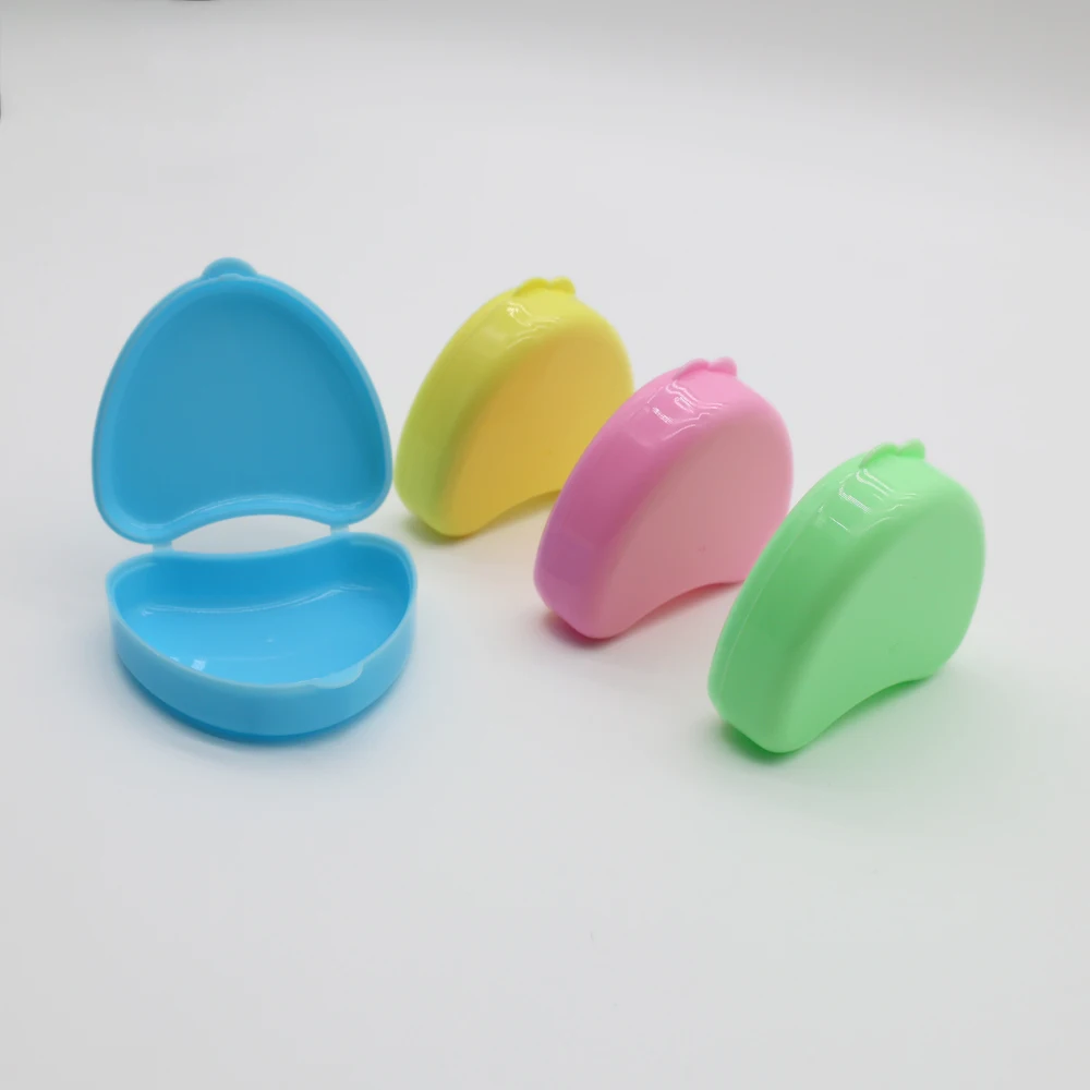 10 Pcs Denture Case Portable Denture Bath Storage Box Retainer Case Container Holder for Office Travel Household 4 Colors