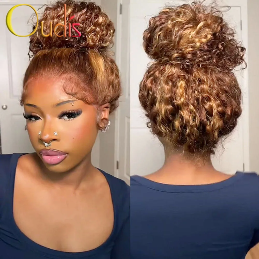 250 Density Invisible Strap Highlight 360 Full Hd Lace Front Wig Honey Blonde Deep Wave Frontal Wig Glueless Wig Human Hair - Image 2