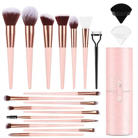 BESTOPE PRO Makeup Brushes With Case 20PCs Professional Makeup Brush Set, Foundation Powder Eyeshadow Brush Set Eyebrow Conceale