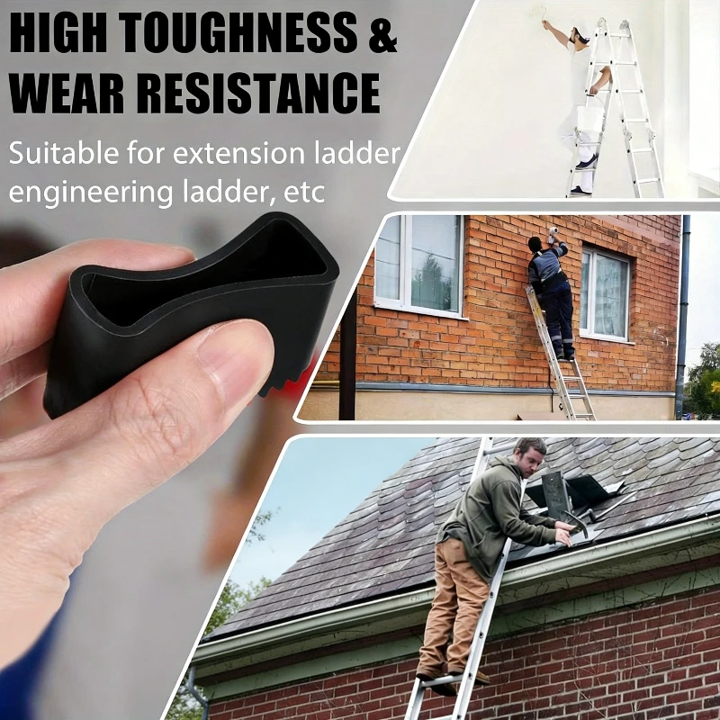 2Pcs Non-Slip Rubber Ladder Feet Covers 5.5x5cm Anti-Skid Replacement Protector for Telescopic Ladders