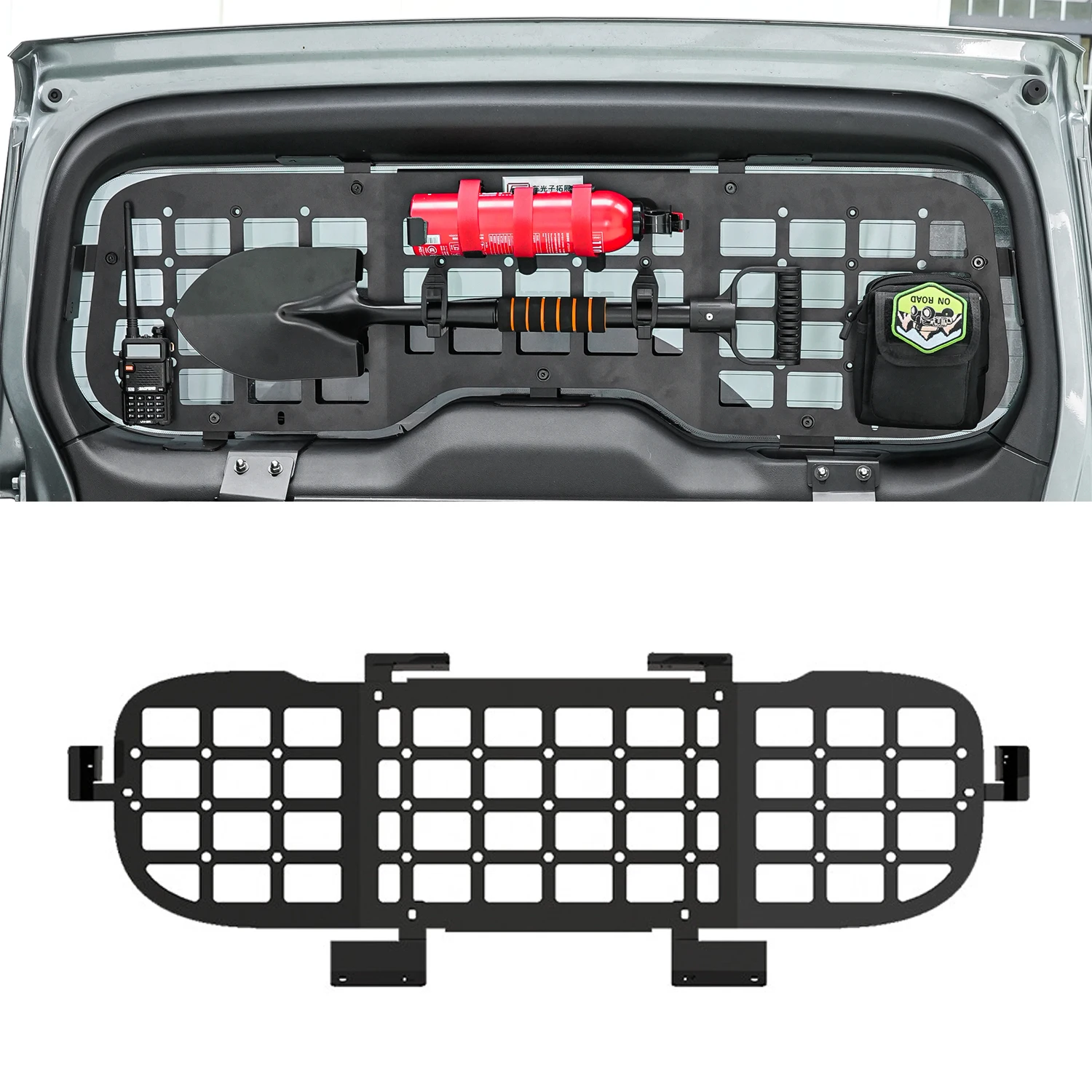 For Haval Raptor Hi4 2024 Tailgate Storage Rack Molle Panel Trunk Luggage Carrier Rack Trunk Organizer Aluminum