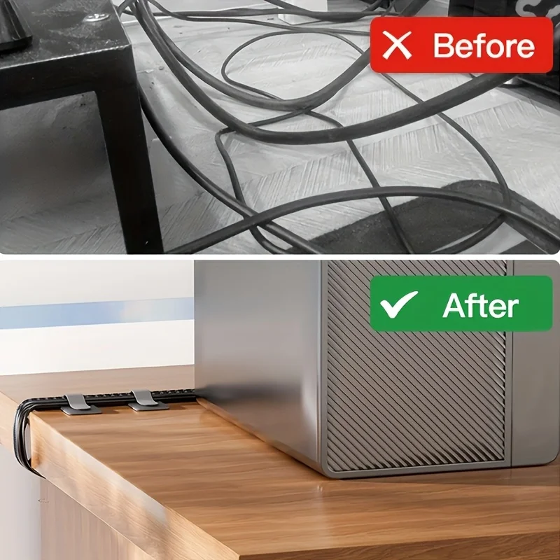 Cable Ties Reusable Straps Velcros Hook and Loop Self-Adhesive for Home Cord Holder Adjustable Storage Desktop Organiser Manager view 3