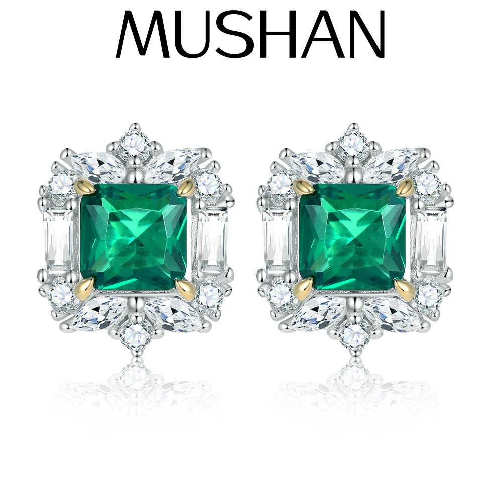 

MuShan Brand Jewelry 925 Sterling Silver Earrings Zircon 5A Grade Huggie Fashion for Women Rhodium Plated Fine Jewelry Earring