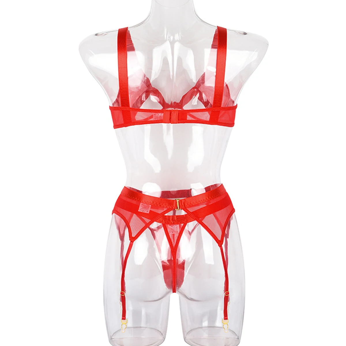 

Lace Hollow Out Wireless Sexy Lingerie 3 Piece Set Eco-Friendly Packing