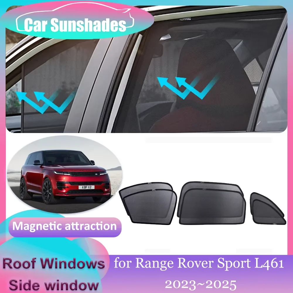 

Автомобильные магнитные солнцезащитные козырьки для Range Rover Sport L461 2023 ~ 2025 2024, солнцезащитный козырек на крыше, занавеска на лобовое стекло, аксессуары для люка