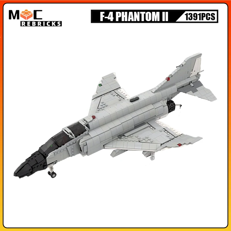 Modern Military War MOC F-4 PHANTOM II Fighter Aircraft Weapon Building Blocks Airplane Model Creative Puzzle Kids Toy Xmas Gift