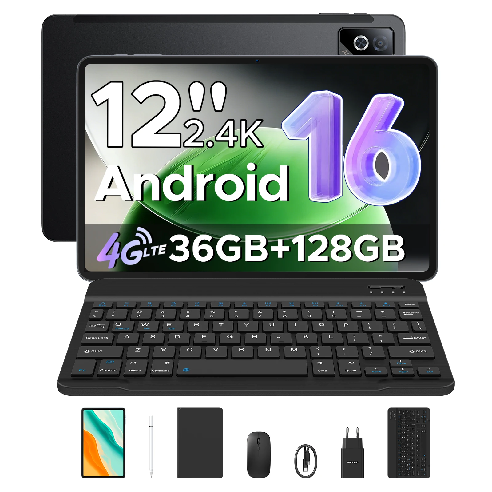 DOOGEE Tab G6 Pro Tablet 12 inch Android 16 12'' 90Hz Display 36GB RAM+128GB 9000mAh Battery Helio G100 Octa Core Dual Speakers