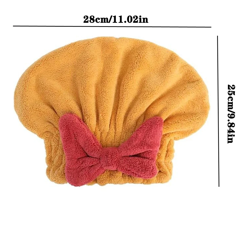 1PC Quick Drying Hair Towel Wrap With Bow Microfiber Absorbent Hair Turban For Wet Hair Curly Long Thick Hair