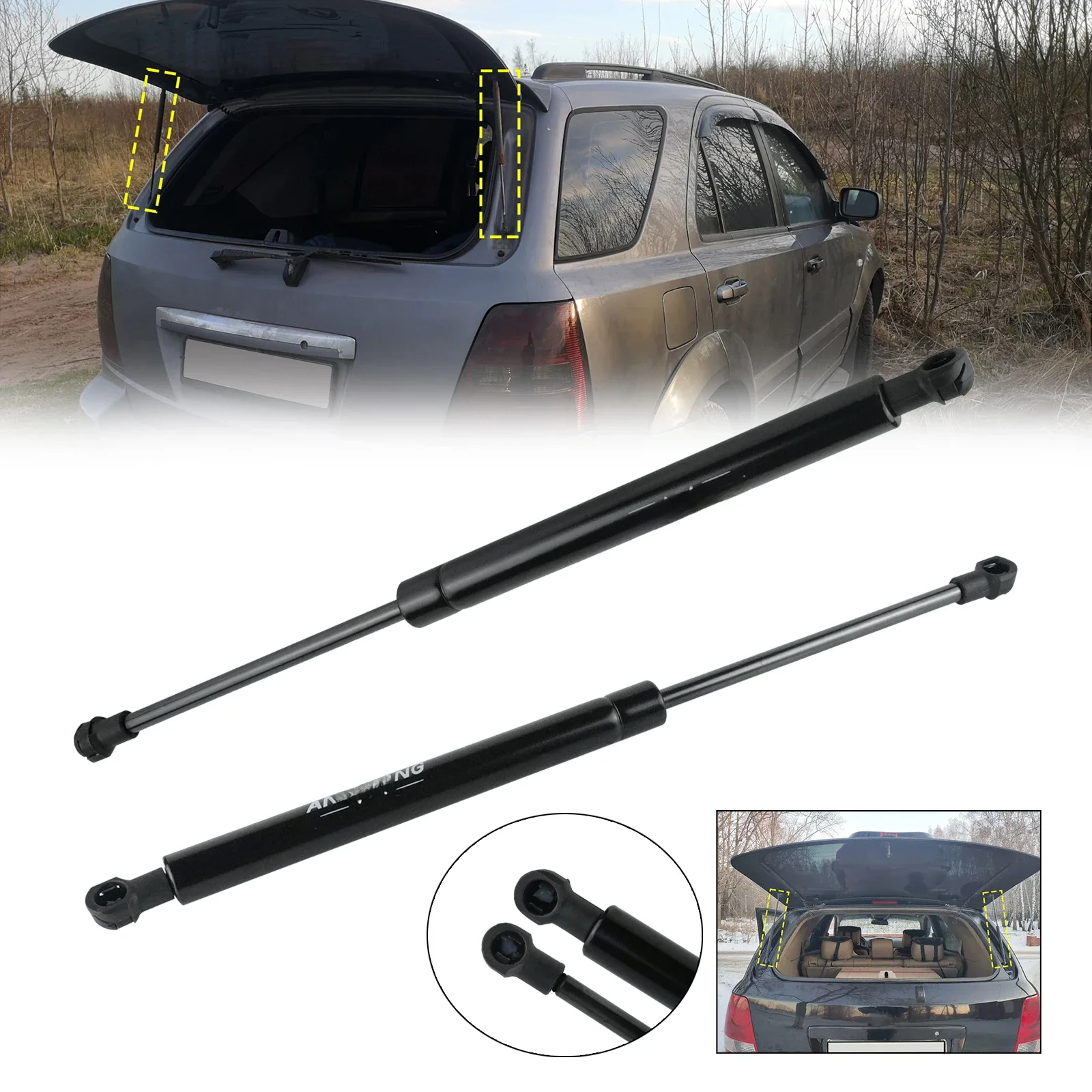 2x Podnośnik gazowy tylnej szyby do Kia Sorento MK I JC 2002-2009 — zdjęcie 2