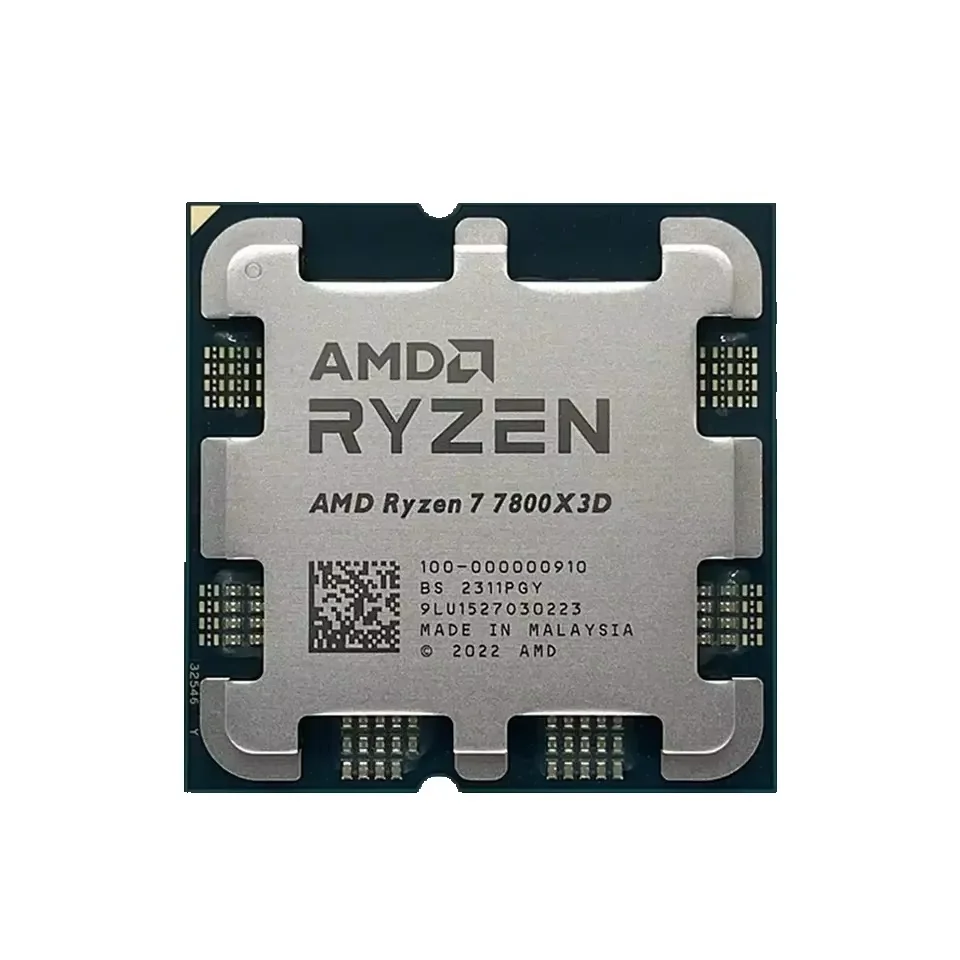 Procesor do gier AMD Ryzen 7 7800X3D, 8 rdzeni, 96 MB pamięci 3D V-Cache, gniazdo AM5, 5,0 GHz, bez wentylatora w zestawie — 2
