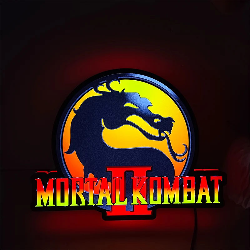 Custom Amazing Gaming LED Night Light box Mortal Kombat Logo 3D Print Desktop Lightbox Wall Decor Best Gift