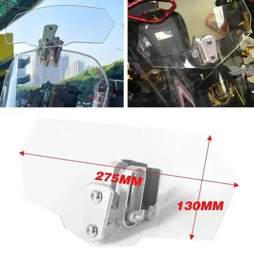 Imagen 2 del producto Extensión de parabrisas ajustable para motocicleta, Deflector de viento elevado, flujo de aire, para Honda, Yamaha, Kawasaki, Harley