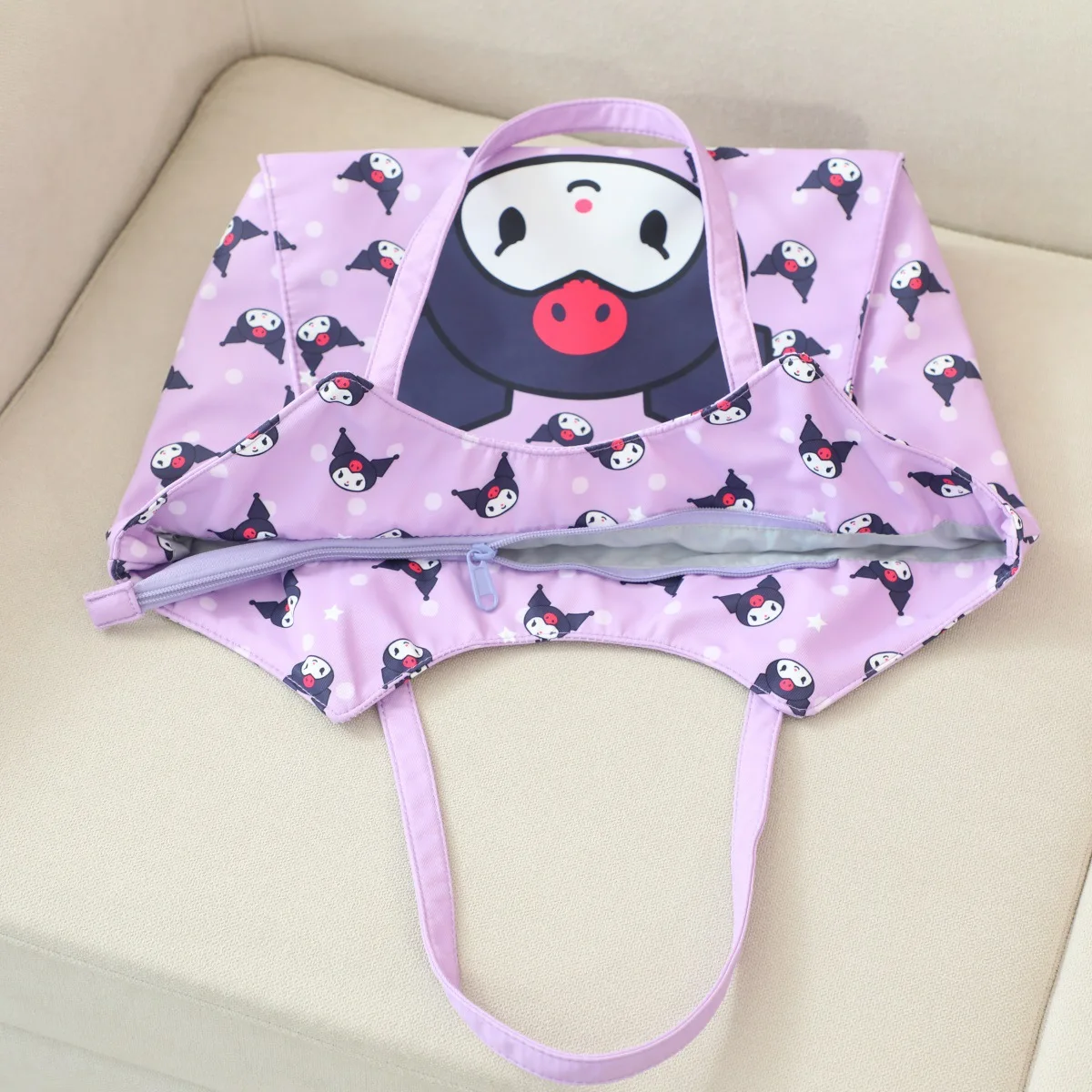 Sanrio hellobykitty borsa di grande capacità kawaii Kuromi Melody borsa a tracolla giapponese per ragazza carina borsa da viaggio in tessuto Oxford