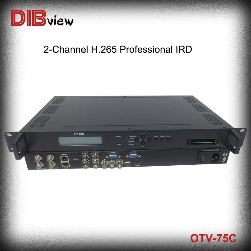 Dibview Newest OTV-75C Professional DVB-C ISDB-T ATSC-T DVB-T/T2 DVB-S/S2 DVB-S2X to HEVC H.265 HD IRD decoder With two CAMs/CIs