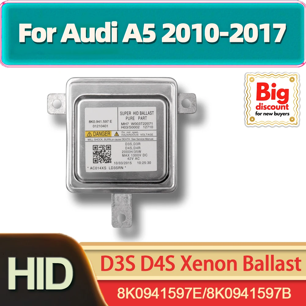 

35W HID Xenon Headlight Ballast Control Unit OEM 8K0941597E 8K0941597B Xenon Headlamp Ballast D3S D4S For Audi A5 2010 2011-2017