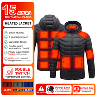 Waterproof Warm Jackets NWE Men Winter Warm USB Heating Jackets Smart Thermostat Pure Color Hooded Heated Coat Clothing