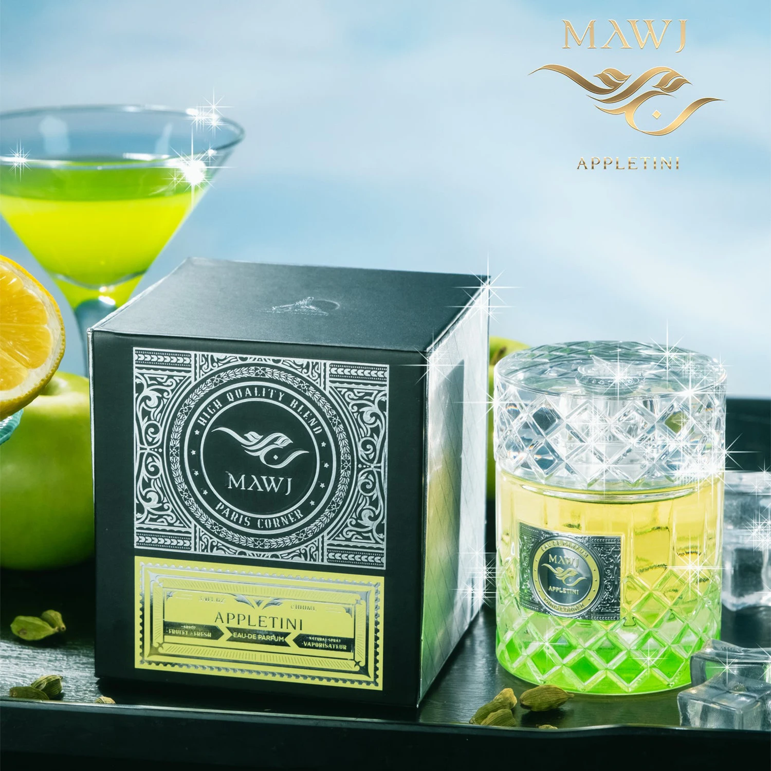 Mawj Appletini By PARIS CORNER For Women and Men Long Lasting Fruity Fragrance Spray Women's Perfume Gift Idea 3.4 oz / 100 ml