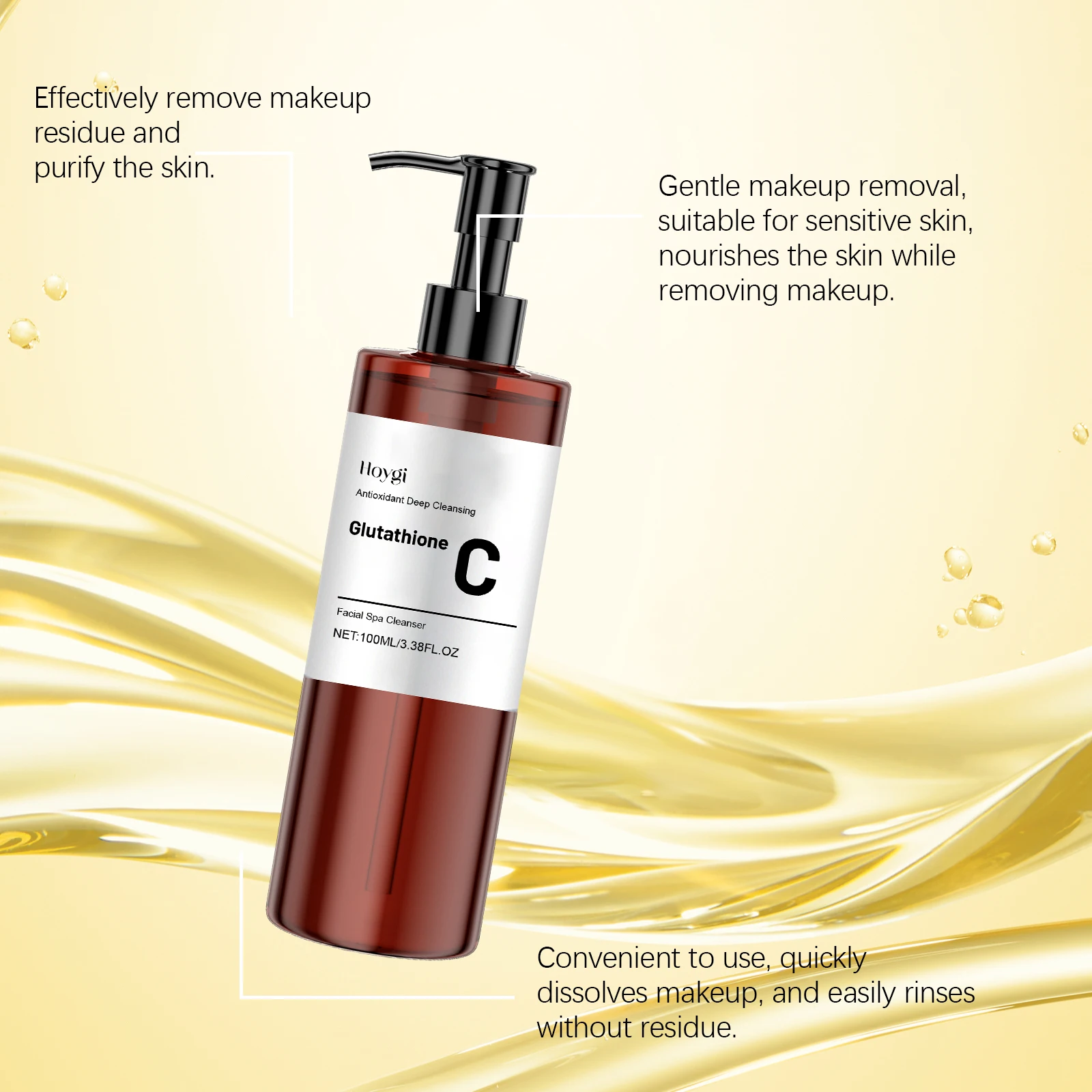 호이기 100ml 비타민 C 클렌징 오일 메이크업 리무버 모공 디터 클렌징 리프레싱 페이스 수딩 모이스춰라이징 메이크업 클렌징 오일