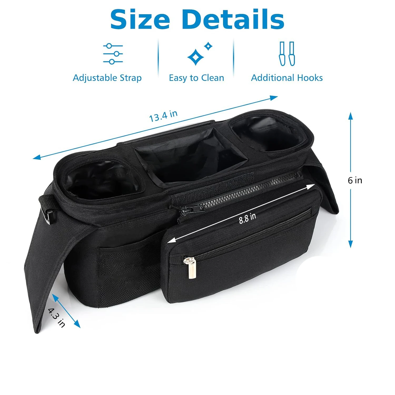 عربة طفل تخزين سعة كبيرة السفر حقيبة للحمل حقيبة المومياء حامل زجاجة الهاتف عربة أكياس حفاظات عربة طفل الملحقات