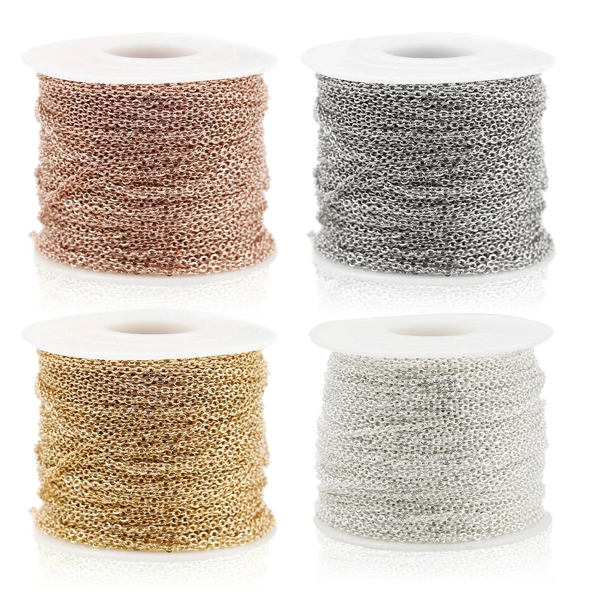2 m/lot kabel ze stali nierdzewnej łańcuch luzem dla srebrna róża złoty łańcuch 1mm 1.5mm 2mm 2.5mm naszyjnik Diy biżuteria materiały — zdjęcie 2