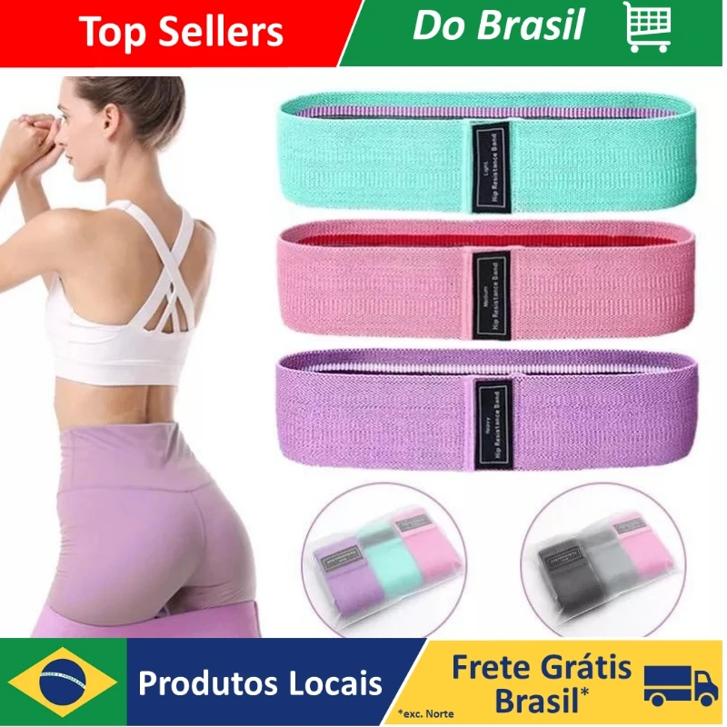 DAFUSHOP Kit 3 Faixas Elástica de Resistência para Yoga Pilates Treino Academia Saúde Bem Estar Cuidados Pessoais