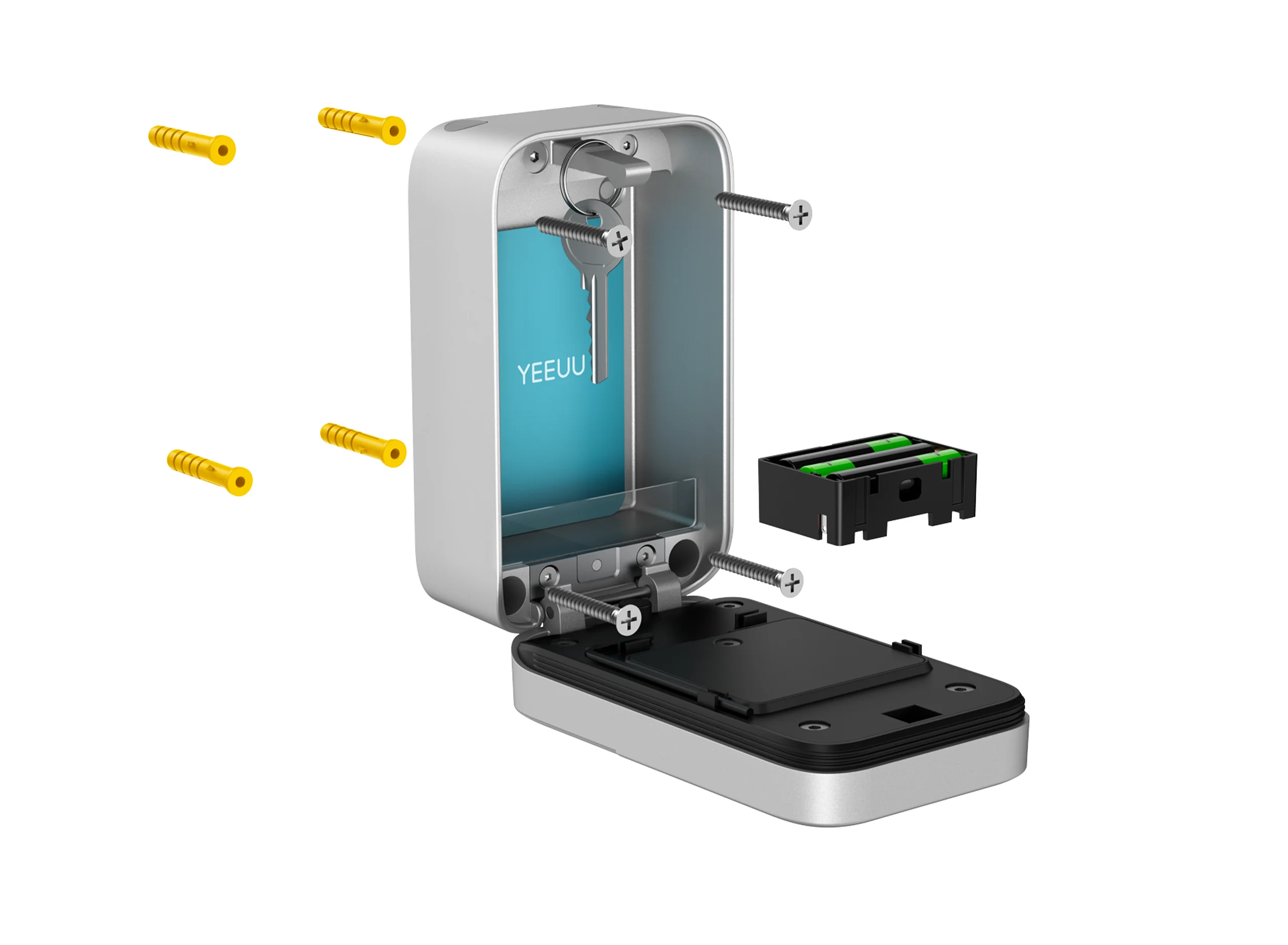 Imagem -05 - Yeeuu k2 Smart Lock Box Yeeuu App Fingeprint Senha Controle Eletrônico Cofre Caixa de Armazenamento em Liga de Alumínio