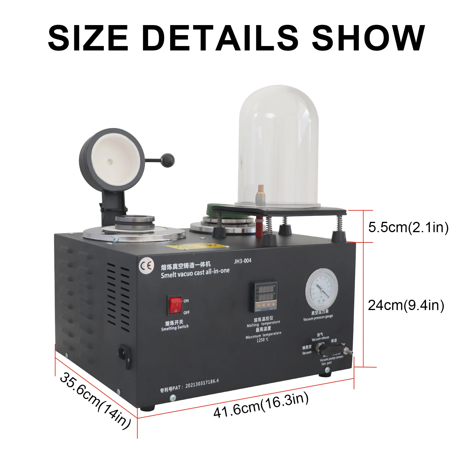 Digital Display Cast Vacuum and Melting Machine for Temperature Precious Metal Jewelry Casting ToolCast Vacuum Melting Machine