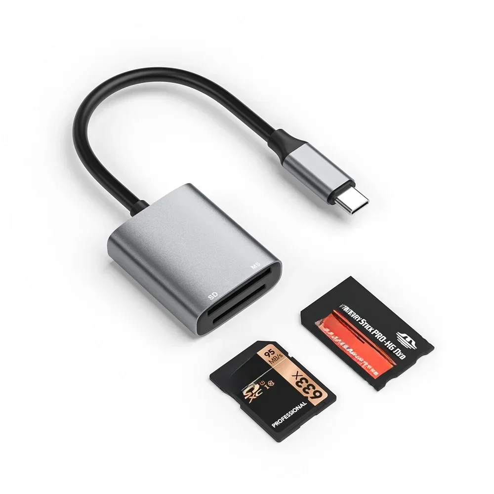 Adapter USB C do pamięci MS/SD dla iPhone'a, czytnik kart MS/SD do urządzeń Lightning Type-C, adapter kart SD, obsługuje SD/SDHC/MS — zdjęcie produktu 7