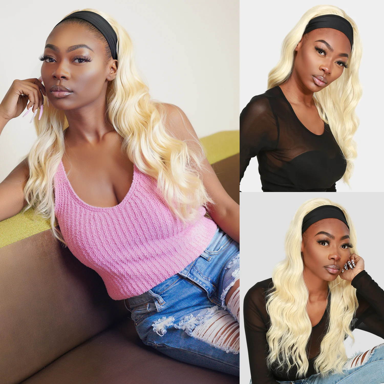 Studio Cut by Pros Glueless None Lace Headband Synthetic Wig HBW004 - Long, Loose Wave Style, Comfortable Design, Versatile Look