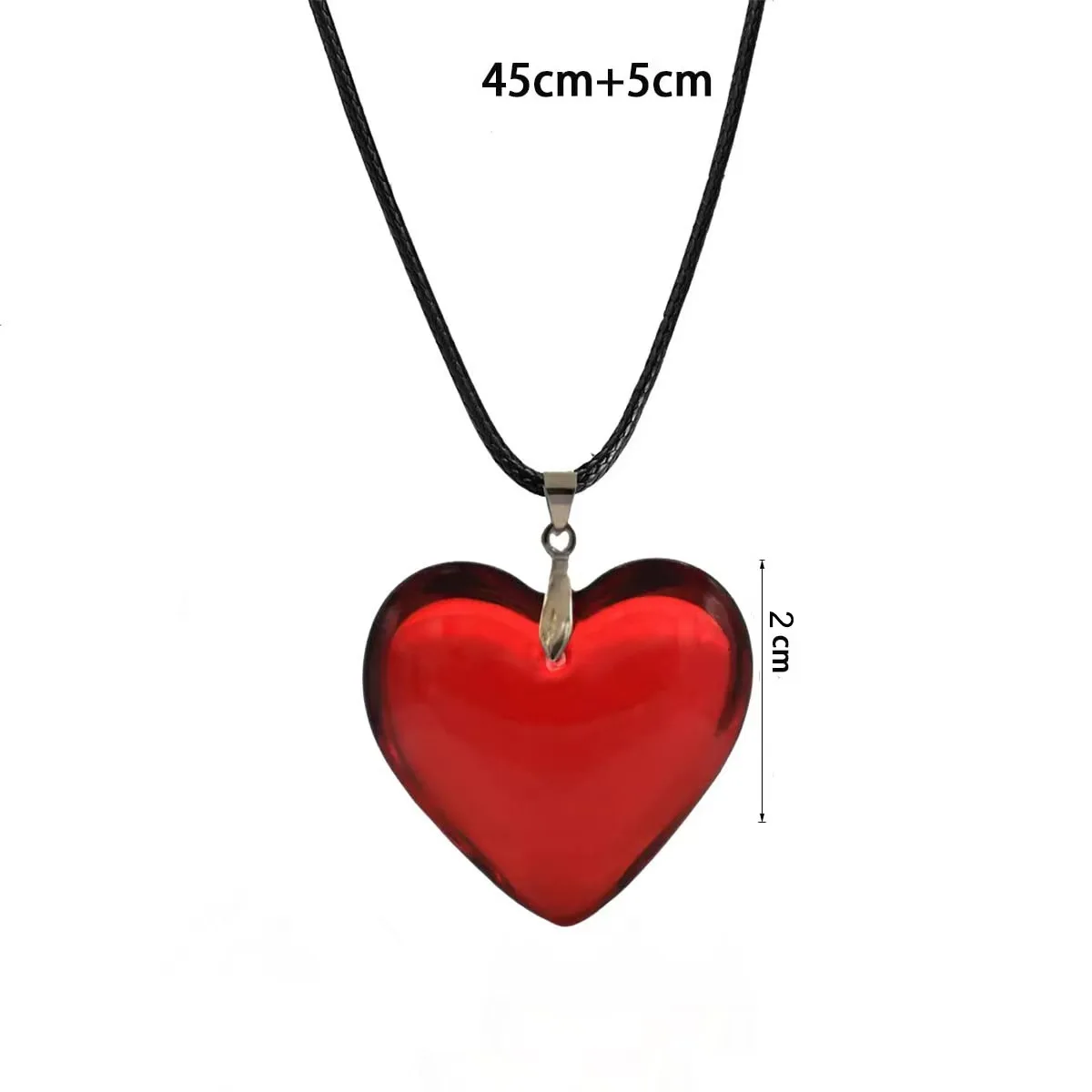 Vintage Fashion Leather Rope Heart Pendant Necklace For Women Men Antique Silver Color Jewelry Accessories Y2k Aesthetic image 5