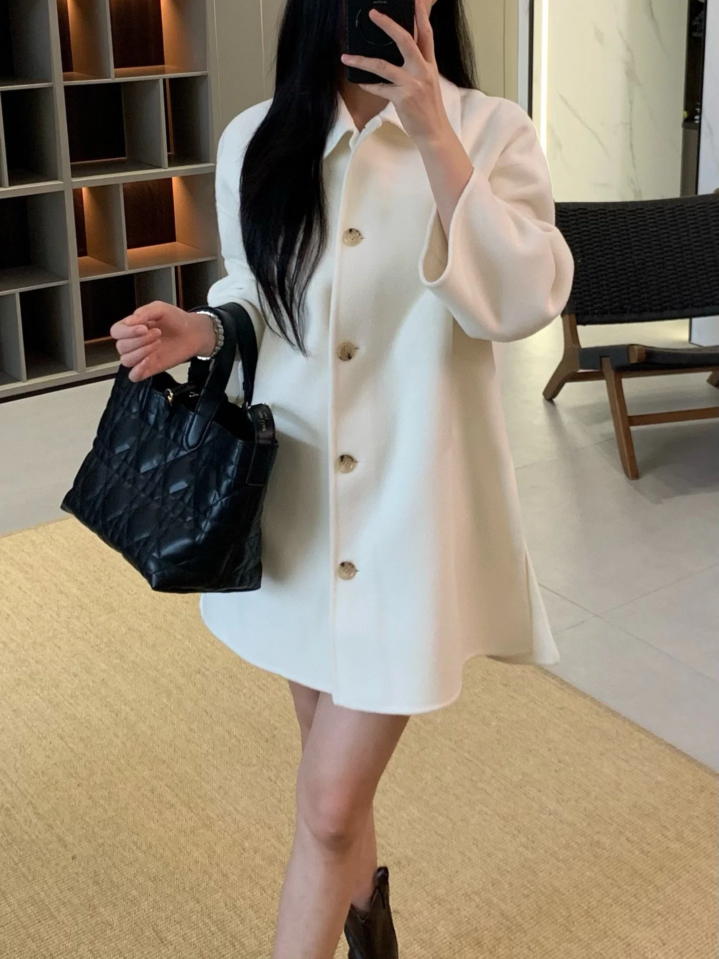 معطف نسائي أنيق من الصوف والكشمير #5