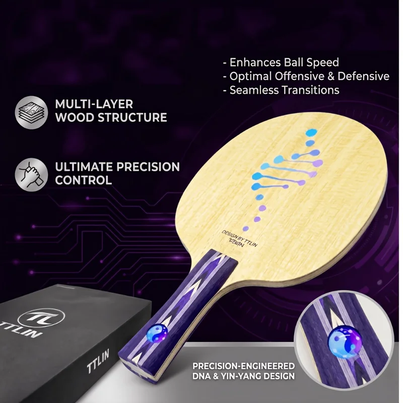 TTLIN Concept C, racchetta da ping pong di alta qualità per competizioni, con design unico ispirato a Bagua e al tema DNA, racchetta professionale con