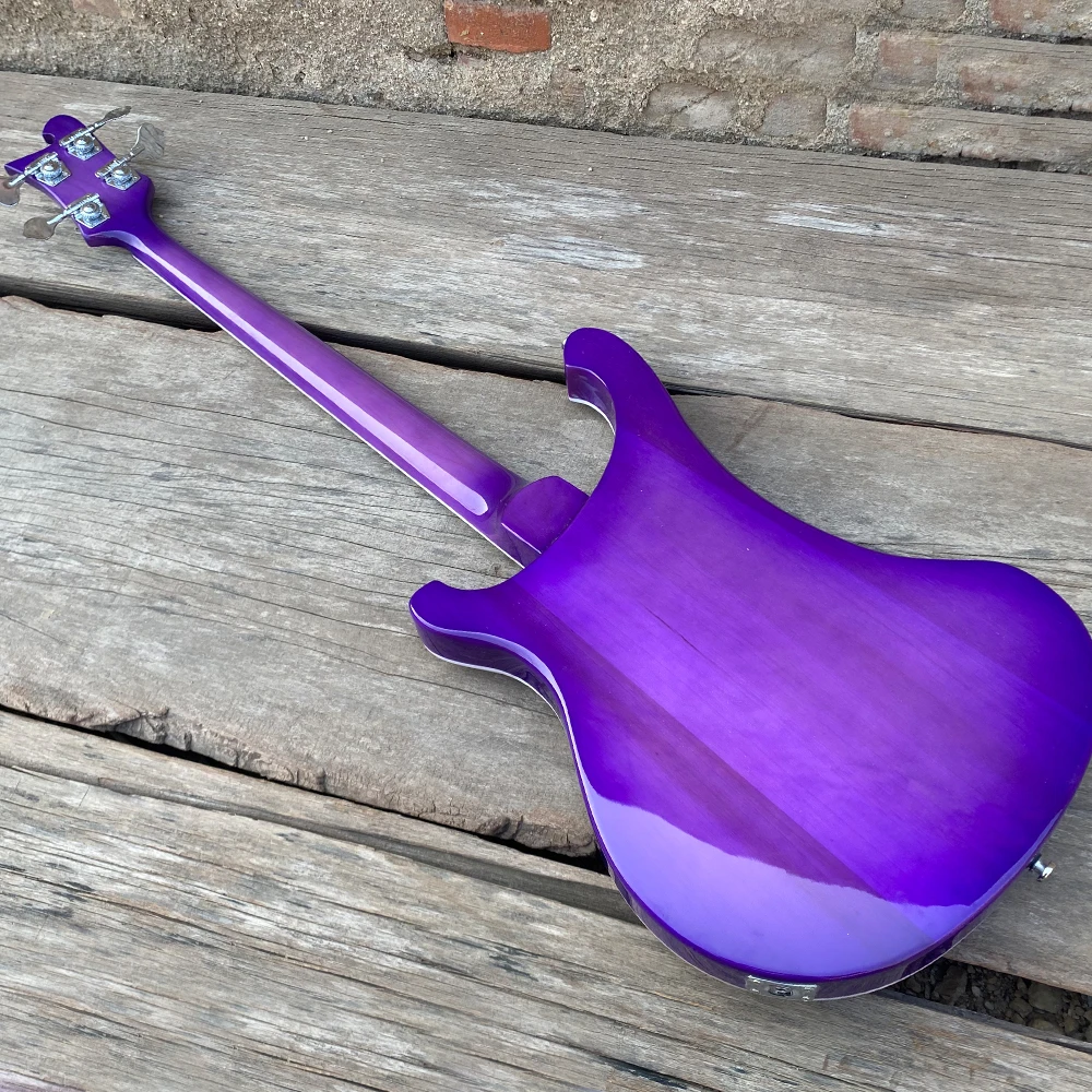 4003 Electric Bass Guitar, Transparent Purple, Basswood Body, Maple Neck, Upgrade Adjustable Bridge Available, Free Shipping