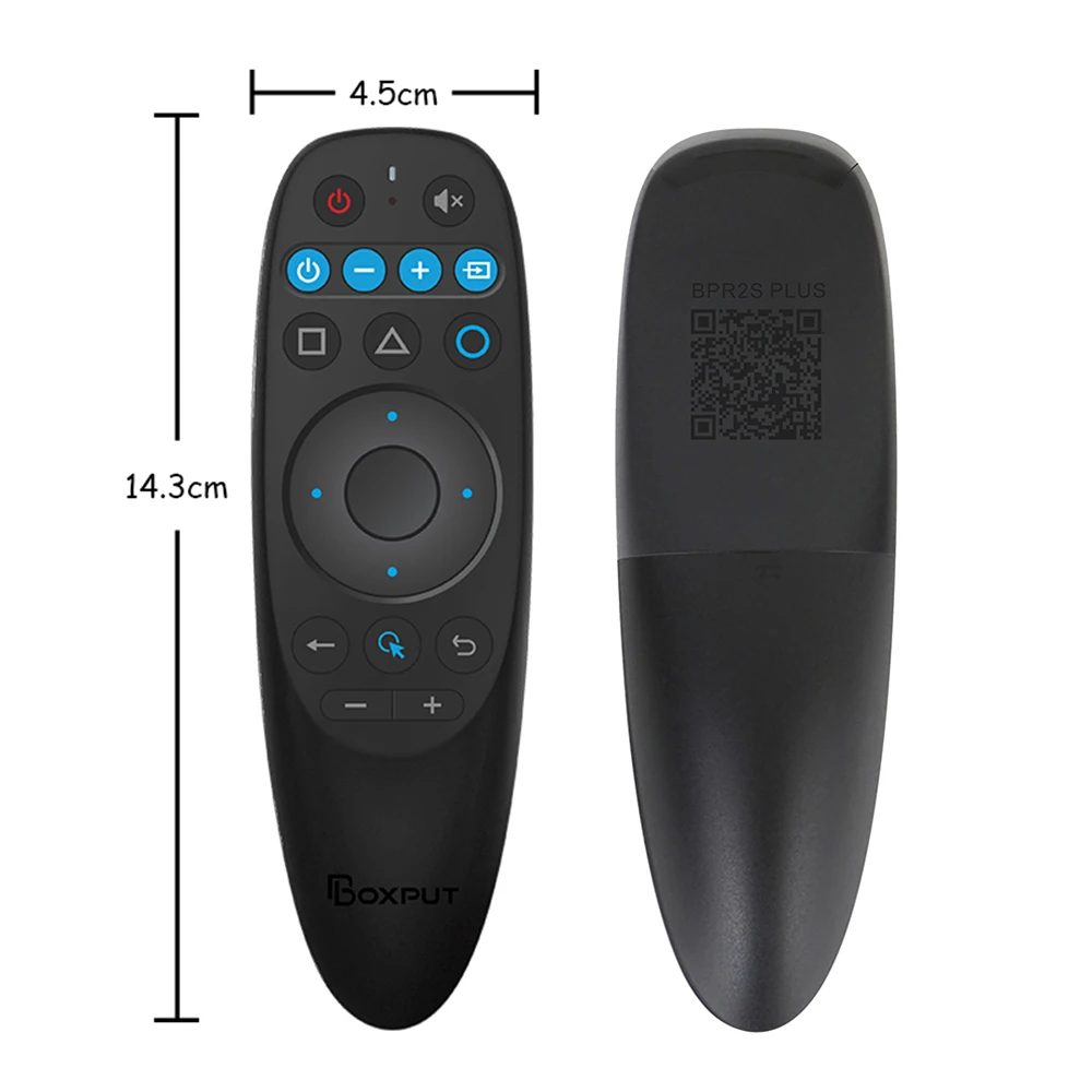 BPR2S PLUS BT Air Mouse Voice IR Learning TV 4 Keys IR Isolation 2.4G Wireless Remote Controller With Gyro for Android TV Box/PC