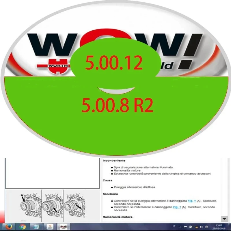 W-ur-th WOW V5.00.12 + WOW 5.00.8 R2 Obd2 برنامج الماسح الضوئي متعدد اللغات مع Keygen لأدوات تشخيص السيارات المتعددة diag #2