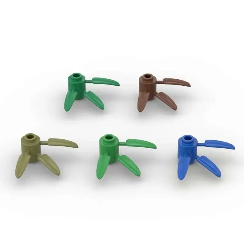 MOC-Kit de décennie s de Construction pour Enfant, Plante Enge, Briques Rondes 1x1 avec 3 Feuilles de Bambou, Jouets de Paremploi, Cadeaux d'Anniversaire, 10 Pièces, 30176