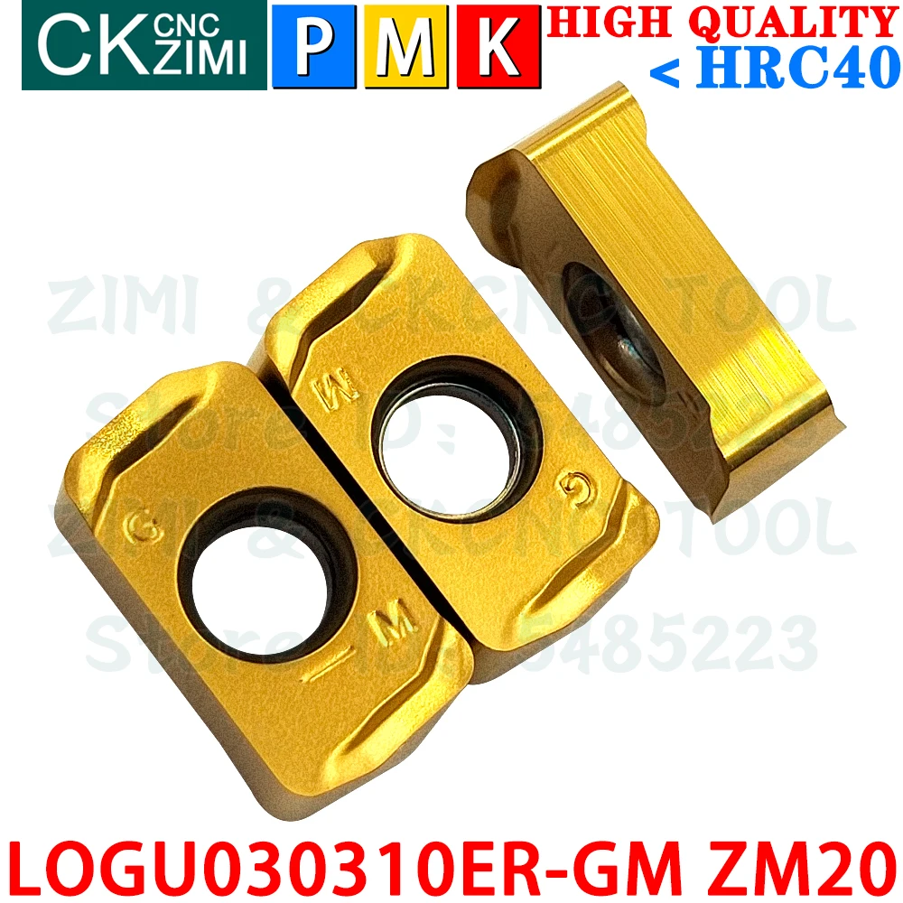 LOGU030310ER-GM ZM20 LOGU 030310 ER GM LOGU030310 ER GM inserti in metallo duro inserto di fresatura ad alimentazione rapida tornio per metallo CNC fresatrice per LNMU03R