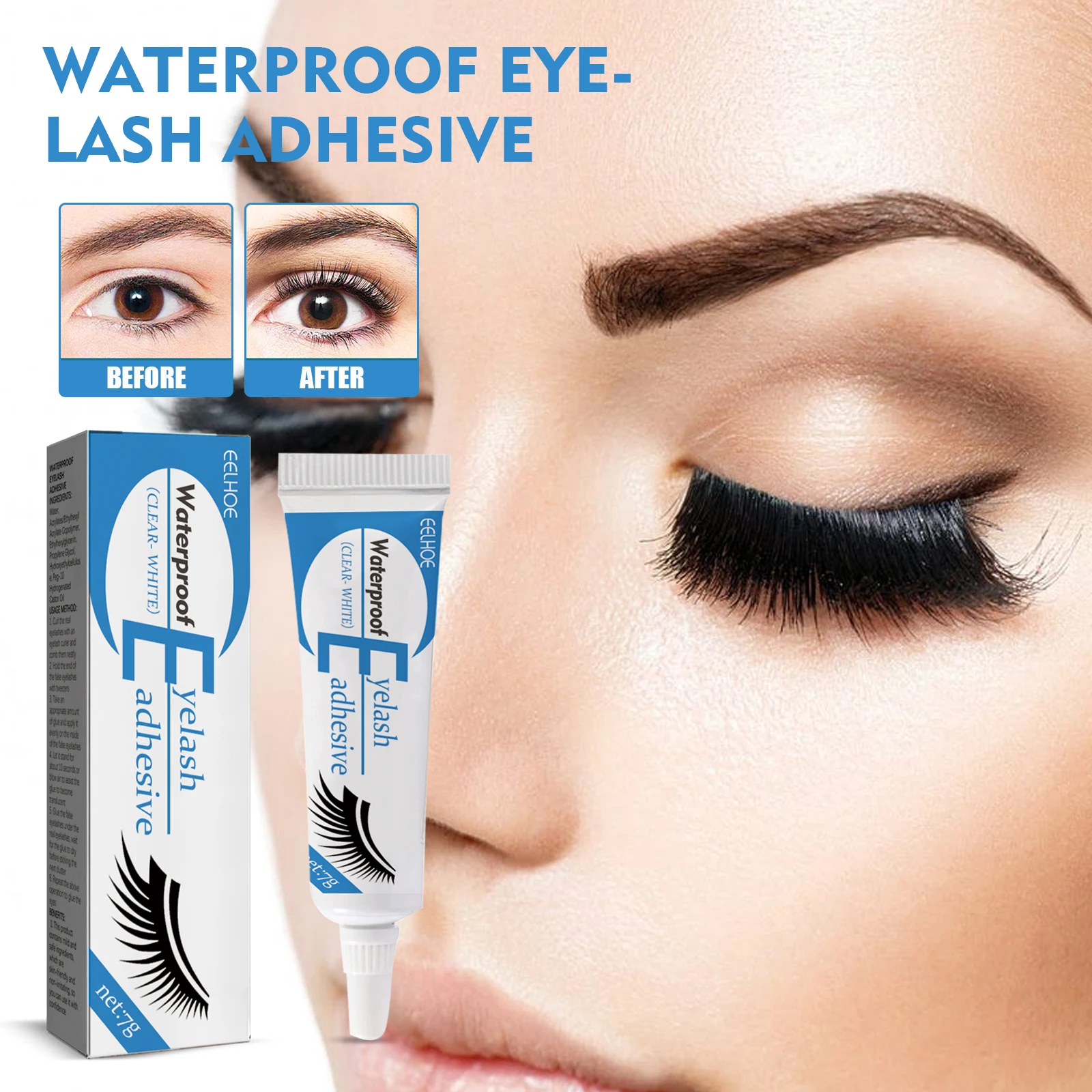 EELHOE Eyelash Adhesive Nature Mild & Non-Exciting Multi-Purpose Long-Lasting Strip Lash Glue Waterproof Eye-lash Adhesive