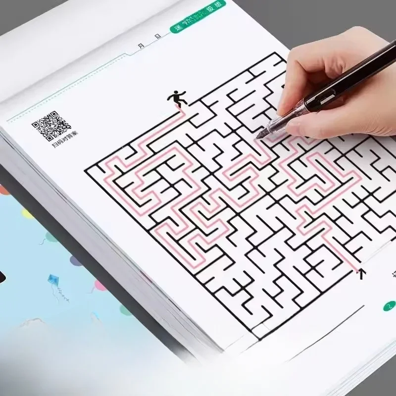 64 labyrinthe défi jeu livre étudiant concentration formation développement de l'intelligence puzzle enfants pensée spatiale labyrinthe jeu