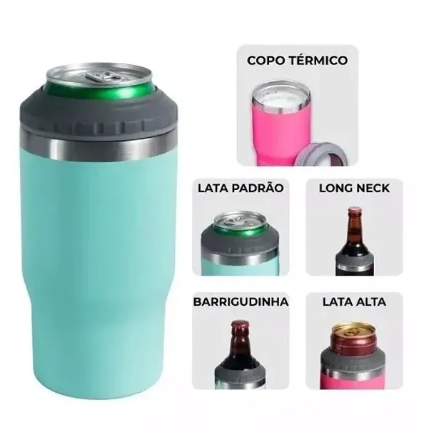 Drop Thermal Cup 400ml 5 in 1 Barrigudinha Can Long Neck High Can With Can Door Opener Beer Bottle