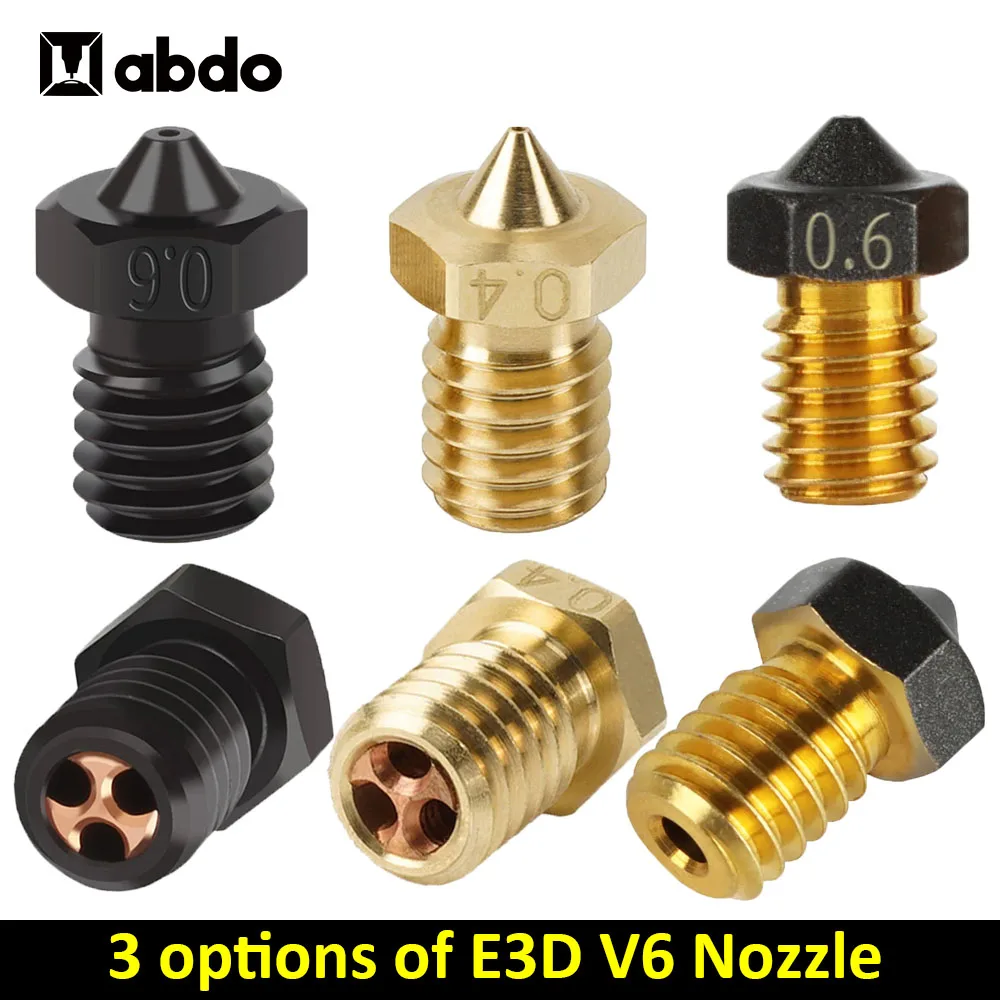 

E3D V6 Nozzle High Flow CHT Hardened Steel 0.2/0.4/0.6/0.8mm V6 Nozzles for Titan Extruder Prusa i3 MK3 3D Printer Accessories